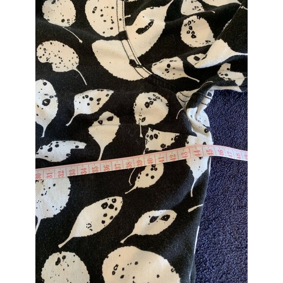 Obey Leaves Dress Collar Short Sleeve Quarter Zip Mini Black White Thick Cotton - Picture 7 of 9